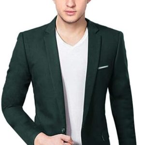 FAVOROSKI Designer Men's Slim Fit Notched Lapel Single Breasted Solid Blazer