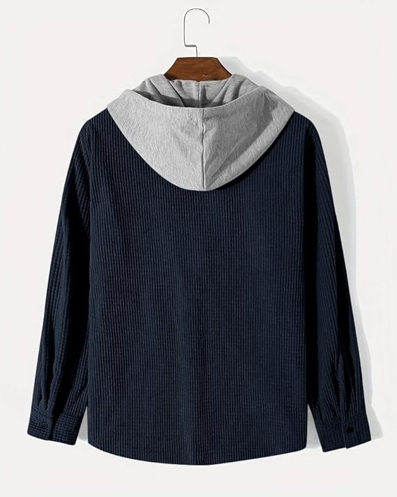 Noble Monk Men's Solid Regular Fit Shirt | Shirt with Hood I Style and Versability I Comfort and Practicality - Image 2