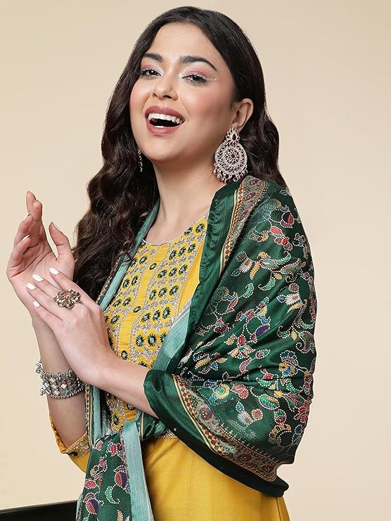 Shiv Textiles Silk Embroidered Kurta Set for Women- Meticulous-Luxurious Dupatta - Image 7