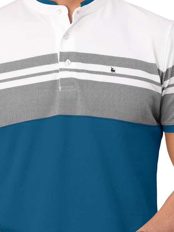 BULLMER Mens Cotton Henley Neck I Chinese Collar Tshirt I Bio-washed cotton fabric - Image 5