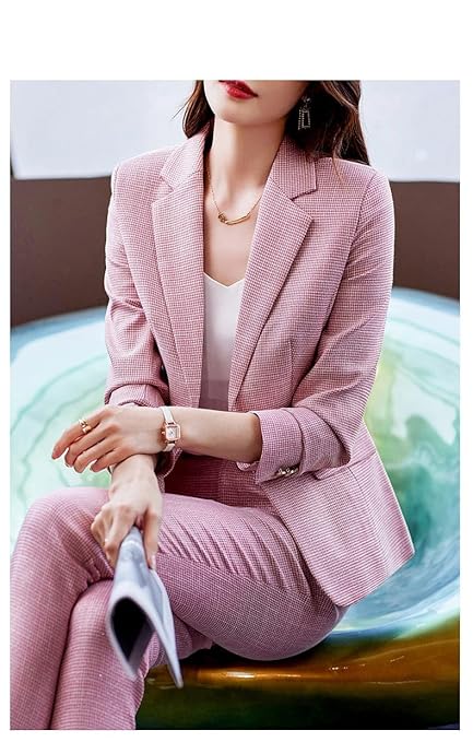 EUPHORIA WARDROBE Women's Suit Blazer 3 Piece Office Business Casual Single Breasted Blazer Jacket Pant - Image 4