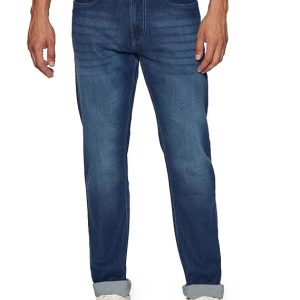 Peter England Men's Tapered Fit Mid Rise Classic Tape Stretchable Twill Jeans I Casual Jeans